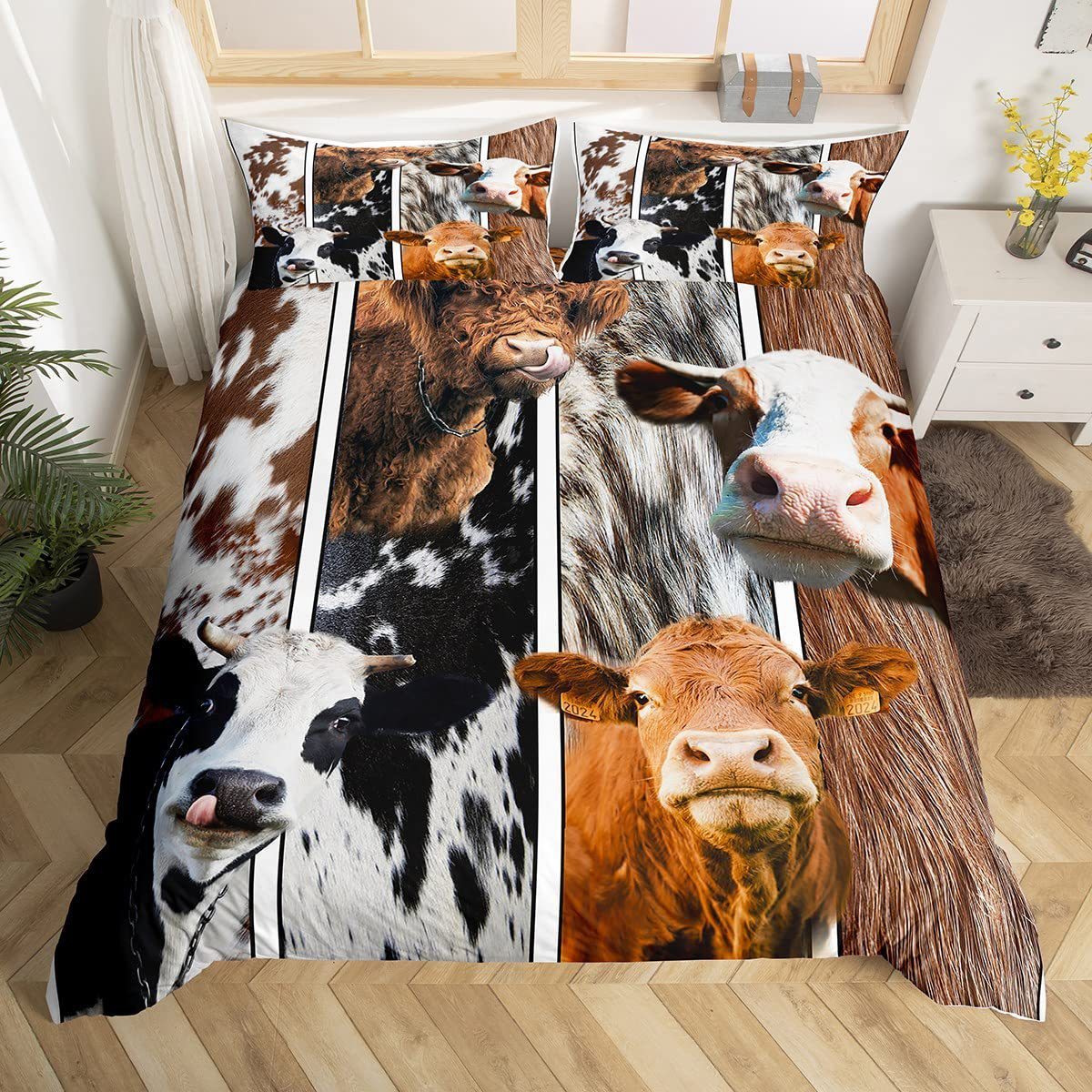 Household Fashion Simple Printing Farm Animal Bedding