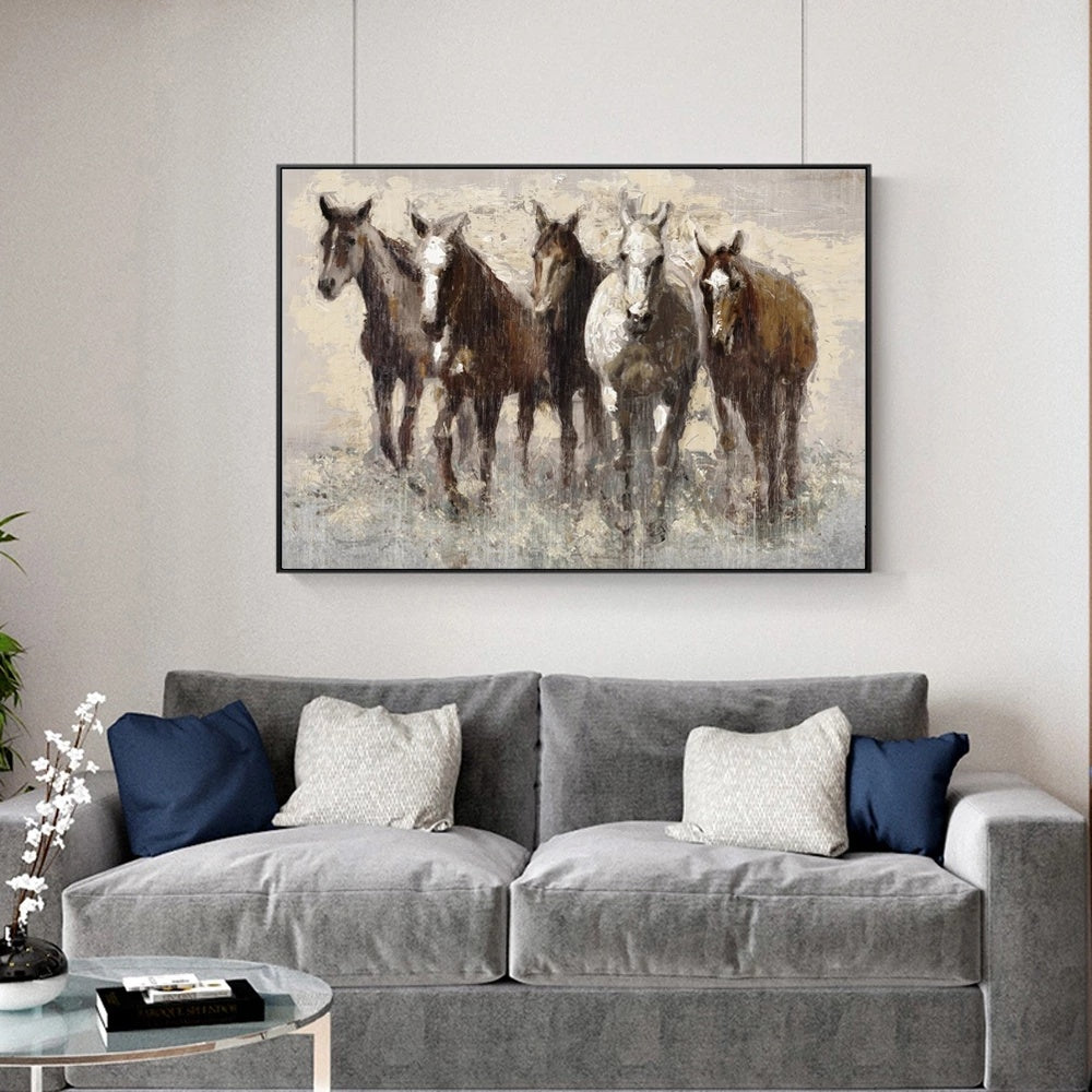 Abstract Horse Canvas Picture Wall Art Print