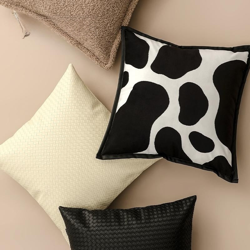 Nordic Black And White Cows Pattern Pillow Modern Zebra Pattern
