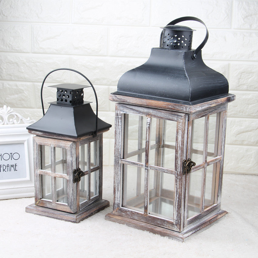 Rustic wooden lantern