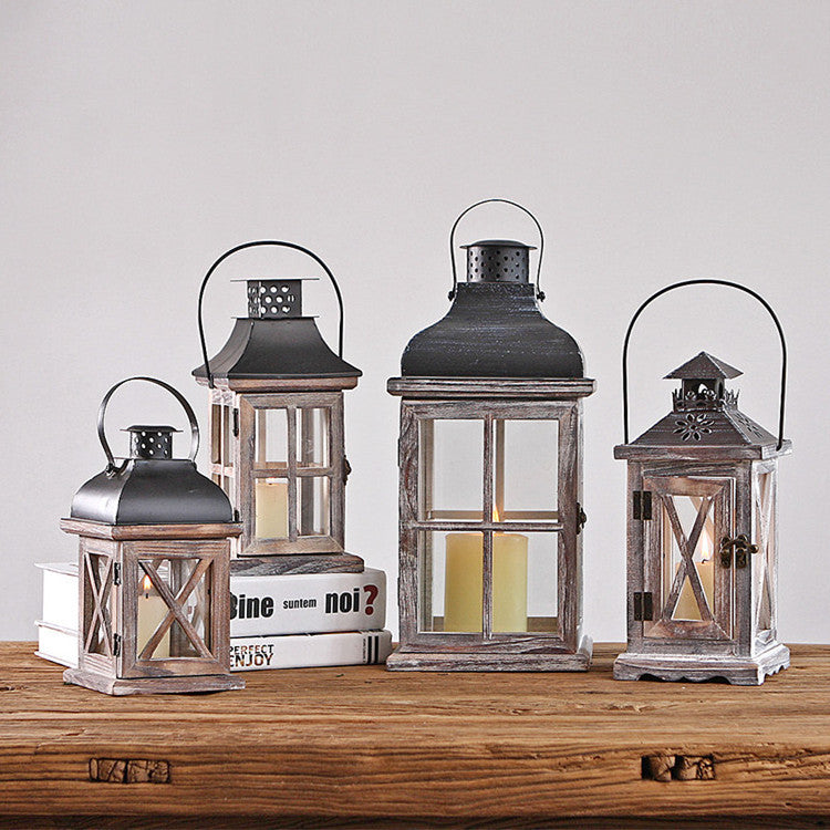 Rustic wooden lantern