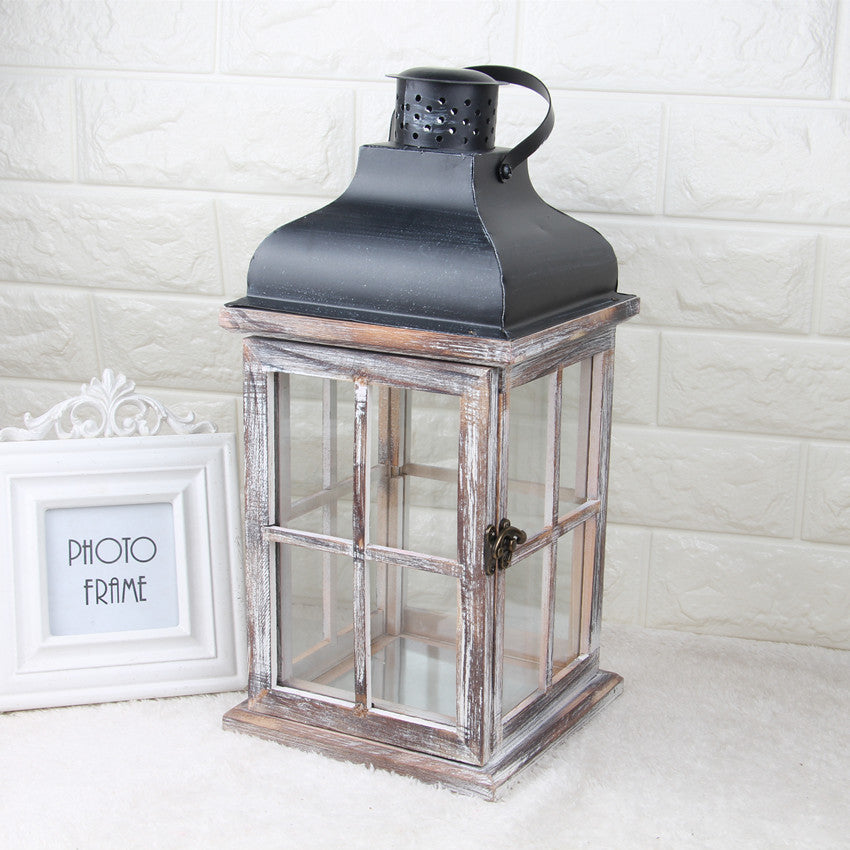 Rustic wooden lantern