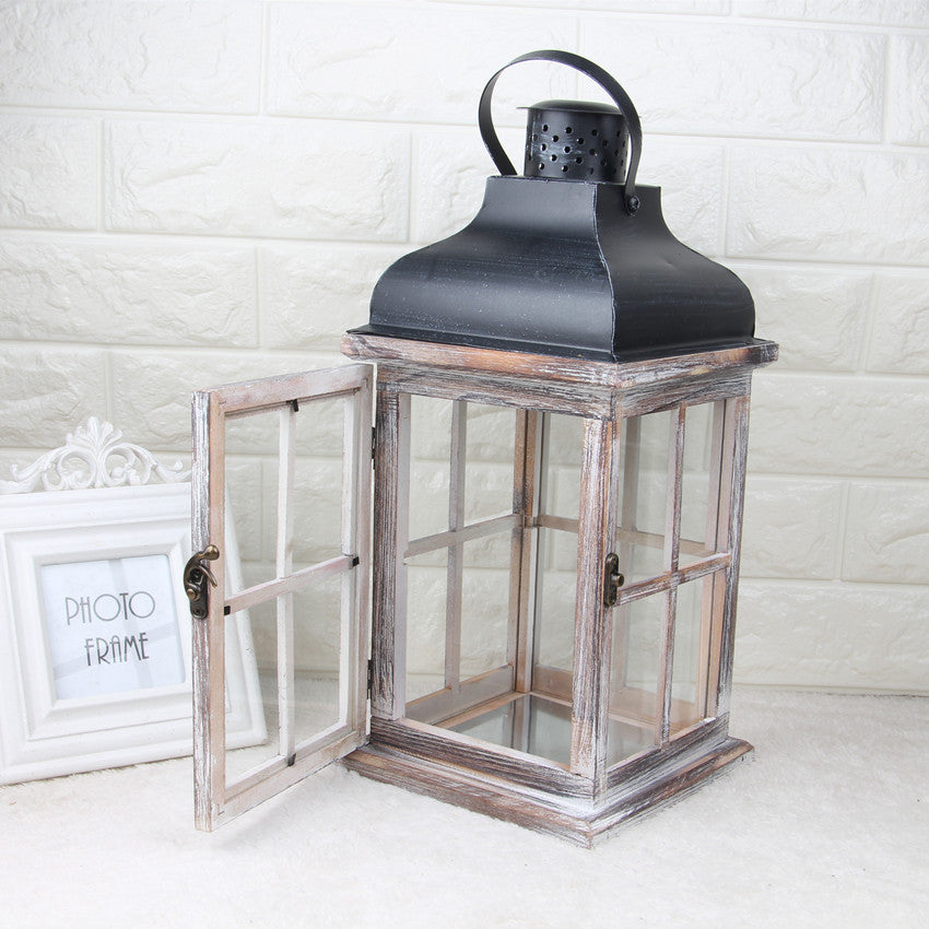 Rustic wooden lantern
