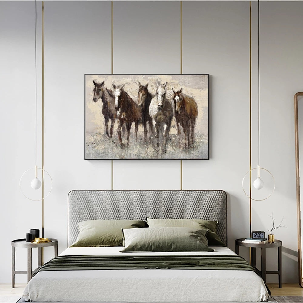 Abstract Horse Canvas Picture Wall Art Print