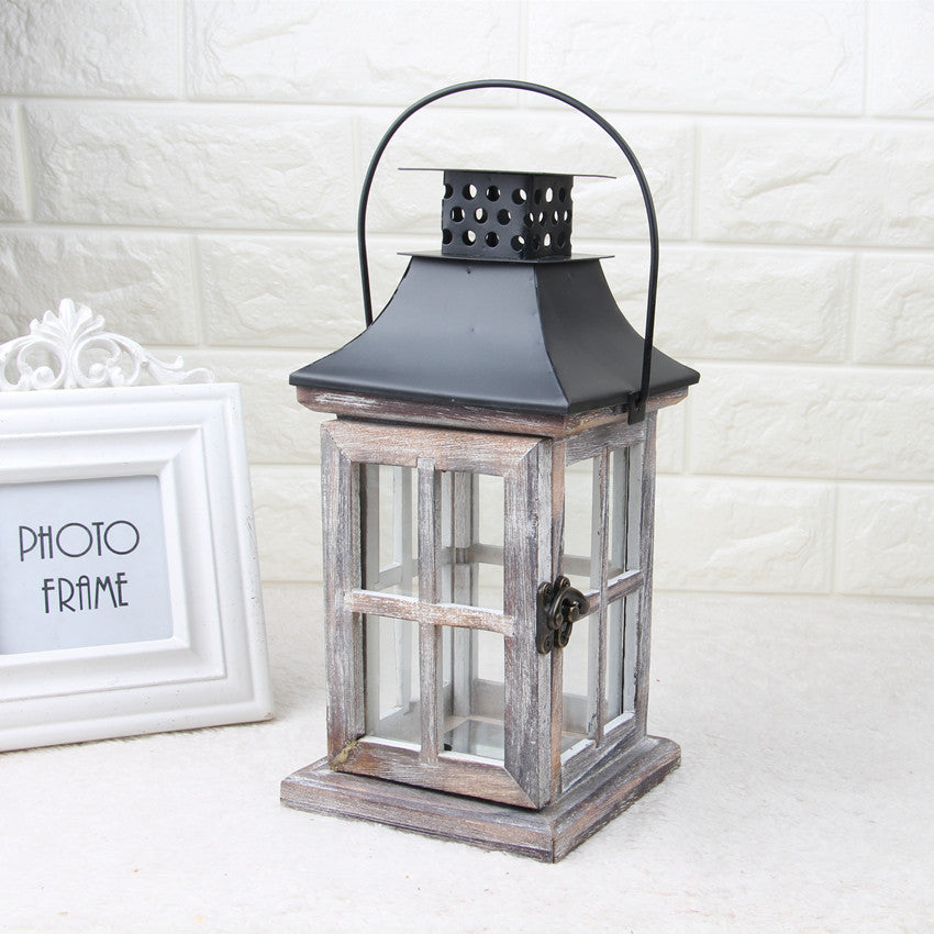 Rustic wooden lantern