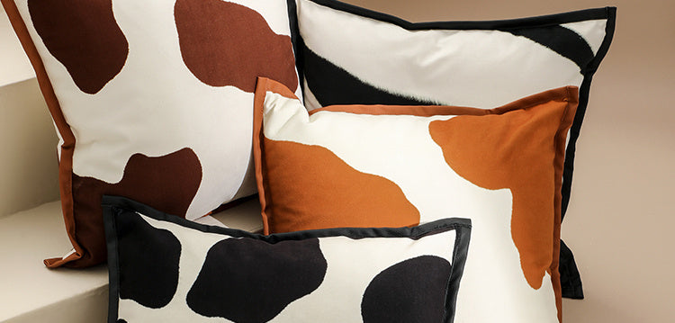 Nordic Black And White Cows Pattern Pillow Modern Zebra Pattern