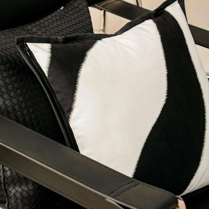 Nordic Black And White Cows Pattern Pillow Modern Zebra Pattern