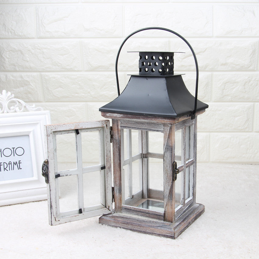 Rustic wooden lantern