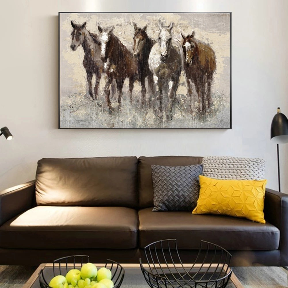 Abstract Horse Canvas Picture Wall Art Print